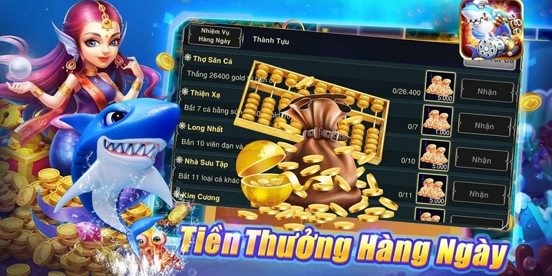 Tiền thưởng bắn cá online 3D hấp dẫn
