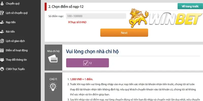 Nạp tiền winbet qua ví điện tử