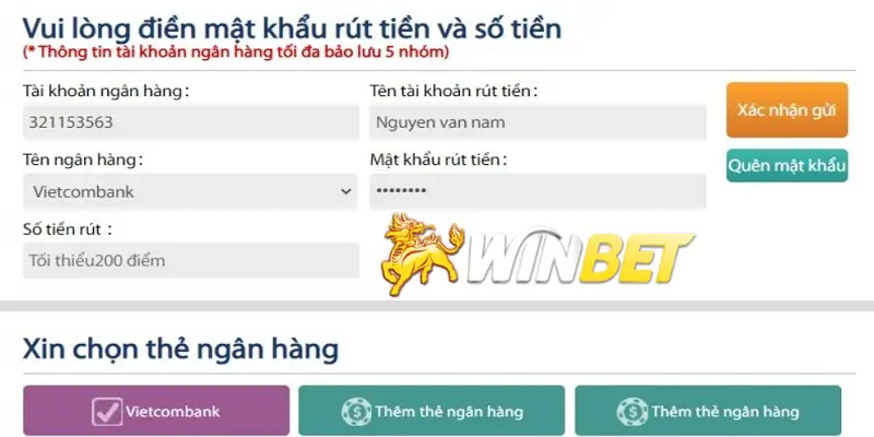 Quy trình rút tiền tại nhà cái winbet